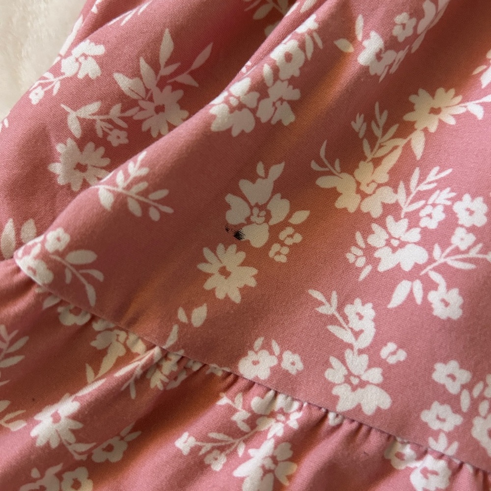 Pink Flower Button Dress - Picture 6 of 6